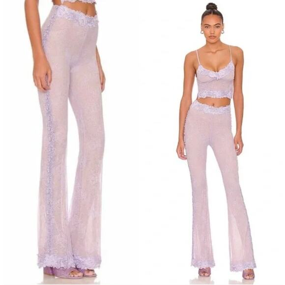 Boys Lie x Yung Reaper Pants Womens Small Purple Lave Sheer Bell Bottoms - Picture 1 of 9